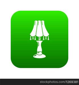 Close lamp icon green vector isolated on white background. Close lamp icon green vector