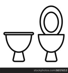Close open toilet icon outline vector. Wc restroom. Gender room. Close open toilet icon outline vector. Wc restroom