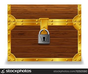 closed antique chest vector illustration isolated on white background