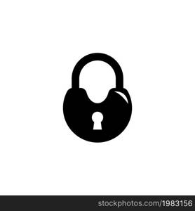 Closed Barn Padlock, Protection Lock. Flat Vector Icon illustration. Simple black symbol on white background. Closed Barn Padlock, Protection Lock sign design template for web and mobile UI element. Closed Barn Padlock, Protection Lock. Flat Vector Icon illustration. Simple black symbol on white background. Closed Barn Padlock, Protection Lock sign design template for web and mobile UI element.