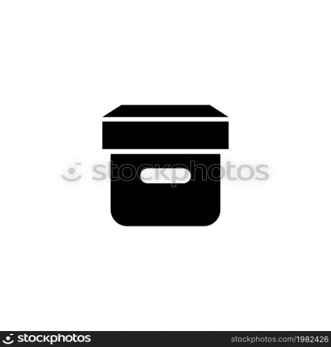 Closed Box. Flat Vector Icon illustration. Simple black symbol on white background. Closed Box sign design template for web and mobile UI element. Closed Box Flat Vector Icon