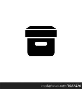 Closed Box. Flat Vector Icon illustration. Simple black symbol on white background. Closed Box sign design template for web and mobile UI element. Closed Box Flat Vector Icon