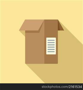 Closed box icon flat vector. Storage box. Carton parcel. Closed box icon flat vector. Storage box