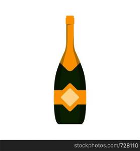 Closed champagne icon. Flat illustration of closed champagne vector icon for web. Closed champagne icon, flat style