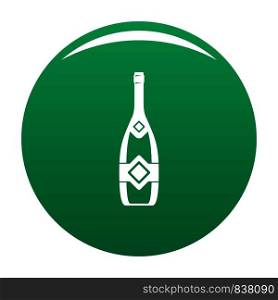 Closed champagne icon. Simple illustration of closed champagne vector icon for any design green. Closed champagne icon vector green