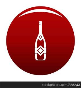 Closed champagne icon. Simple illustration of closed champagne vector icon for any design red. Closed champagne icon vector red