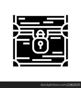 closed chest glyph icon vector. closed chest sign. isolated contour symbol black illustration. closed chest glyph icon vector illustration