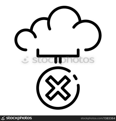 Closed cloud service icon. Outline closed cloud service vector icon for web design isolated on white background. Closed cloud service icon, outline style