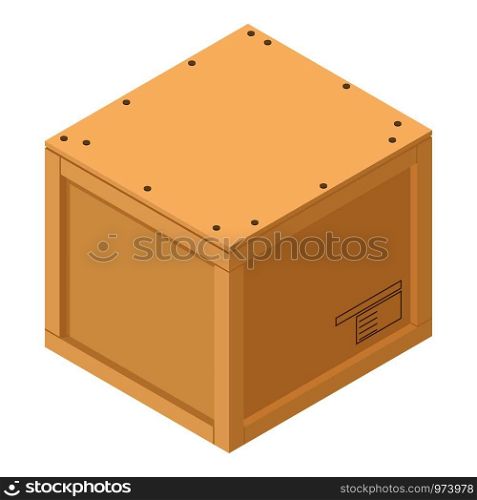 Closed crate icon. Isometric illustration of closed crate vector icon for web. Closed crate icon, isometric style