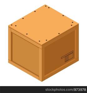 Closed crate icon. Isometric illustration of closed crate vector icon for web. Closed crate icon, isometric style