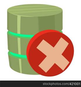 Closed database icon. Cartoon illustration of closed database vector icon for web. Closed database icon, cartoon style