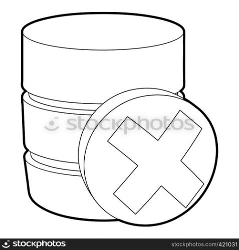 Closed database icon. Outline illustration of closed database vector icon for web. Closed database icon, outline style