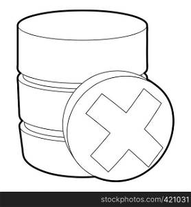 Closed database icon. Outline illustration of closed database vector icon for web. Closed database icon, outline style