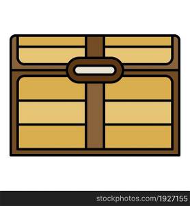 Closed dower chest icon. Outline closed dower chest vector icon color flat isolated. Closed dower chest icon color outline vector