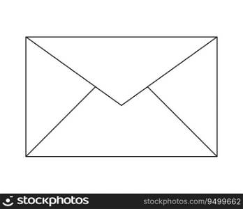Closed envelope flat monochrome isolated vector object. New unfolded letter. Communication. Editable black and white line art drawing. Simple outline spot illustration for web graphic design. Closed envelope flat monochrome isolated vector object