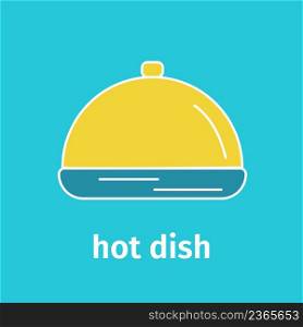 Closed hot dish icon. Vector colored line icon. Tray with lid for cooking flat illustration