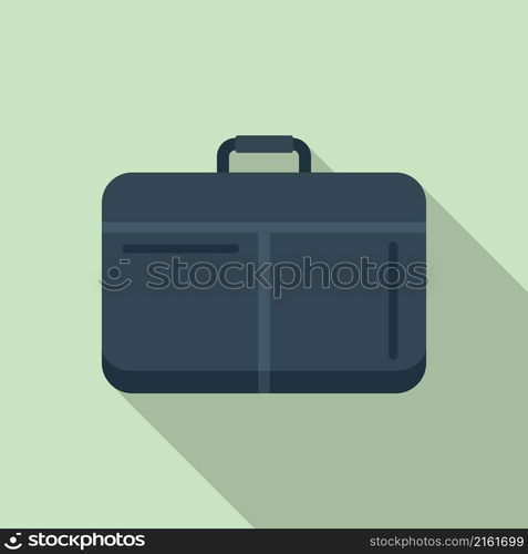 Closed laptop bag icon flat vector. Case backpack. Business school. Closed laptop bag icon flat vector. Case backpack