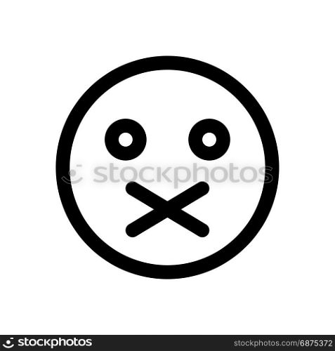 closed mouth emoji, icon on isolated background