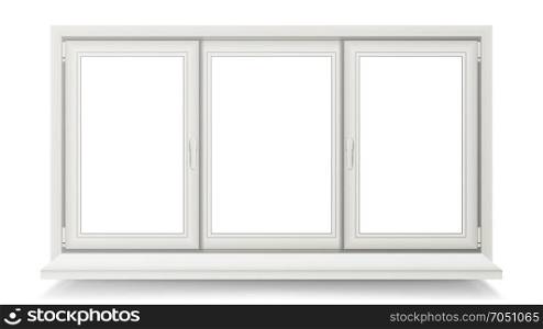 Closed Plastic Window Vector. Isolated On White Illustration. Plastic Window Vector. Home Window Design Concept. Isolated