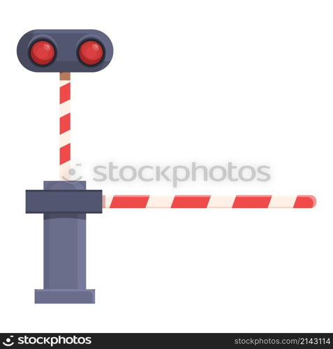 Closed railway icon cartoon vector. Road traffic. Crossing track. Closed railway icon cartoon vector. Road traffic