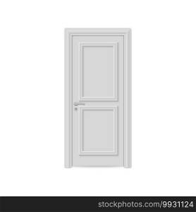 closed realistic door isolated on white background. realistic door isolated on white background
