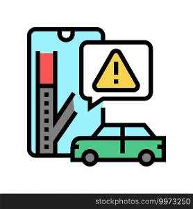 closed road warning color icon vector. closed road warning sign. isolated symbol illustration. closed road warning color icon vector illustration