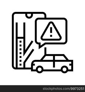 closed road warning line icon vector. closed road warning sign. isolated contour symbol black illustration. closed road warning line icon vector illustration