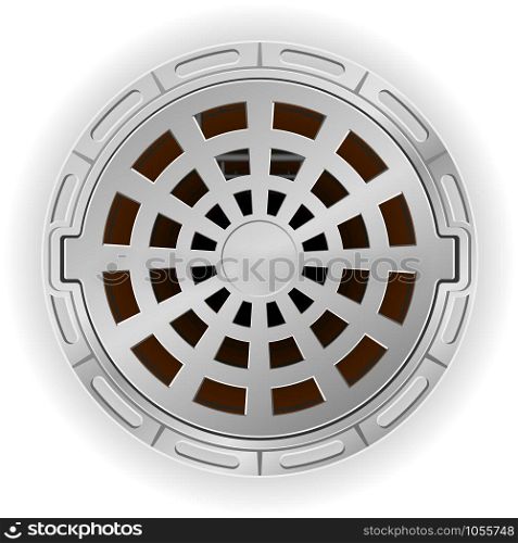 closed sewer pit with a hatch vector illustration isolated on white background