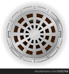 closed sewer pit with a hatch vector illustration isolated on white background