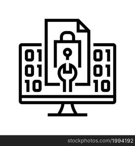 closed source software line icon vector. closed source software sign. isolated contour symbol black illustration. closed source software line icon vector illustration