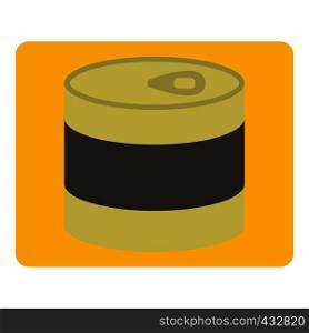 Closed tin can icon flat isolated on white background vector illustration. Closed tin can icon isolated