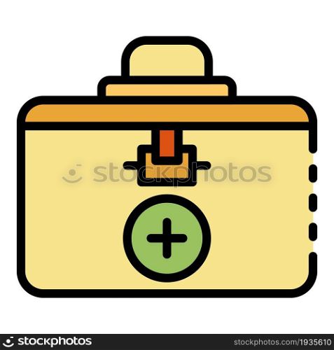 Closed transplant box icon. Outline closed transplant box vector icon color flat isolated. Closed transplant box icon color outline vector
