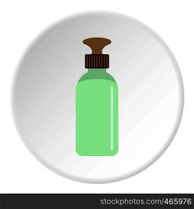 Closed vial icon in flat circle isolated on white vector illustration for web. Closed vial icon circle