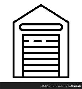 Closed warehouse icon. Outline closed warehouse vector icon for web design isolated on white background. Closed warehouse icon, outline style