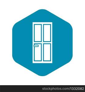 Closed wooden door icon in simple style isolated vector illustration. Closed wooden door icon, simple style
