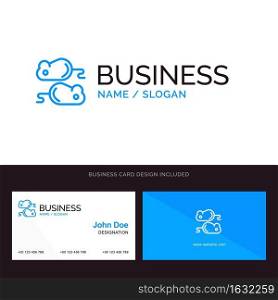 Closing, Testing, Test, Closing Test Blue Business logo and Business Card Template. Front and Back Design
