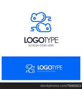 Closing, Testing, Test, Closing Test Blue Outline Logo Place for Tagline