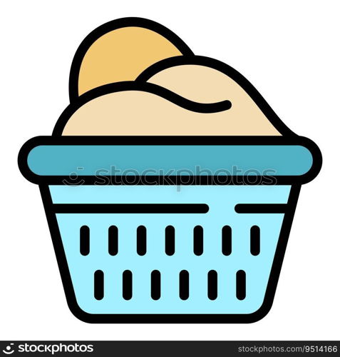 Cloth basket icon outline vector. Iron board. Electric clean color flat. Cloth basket icon vector flat