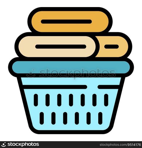 Cloth basket icon outline vector. Iron table. Ironing steam color flat. Cloth basket icon vector flat
