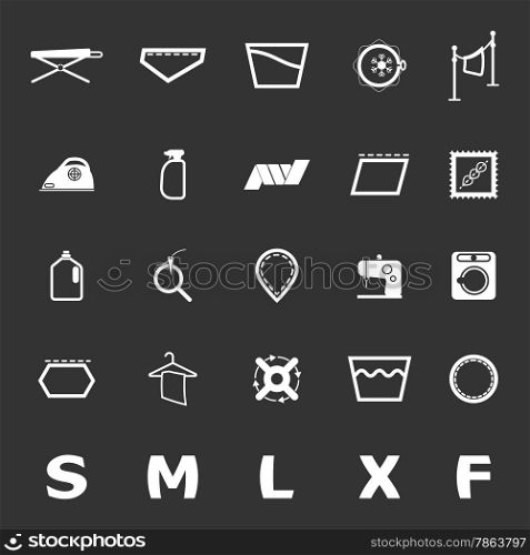 Cloth care sign and symbol icons on gray background, stock vector