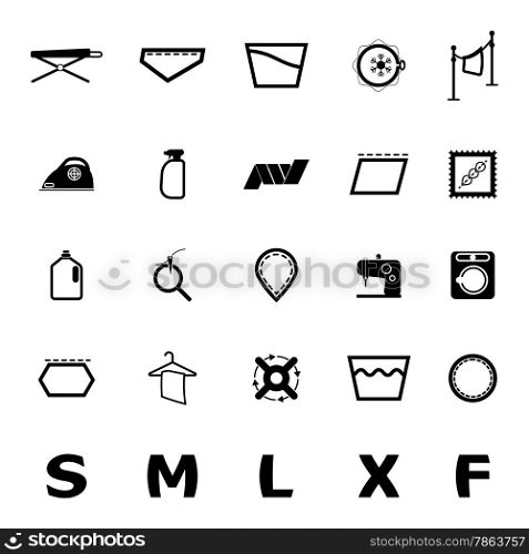 Cloth care sign and symbol icons on white background, stock vector