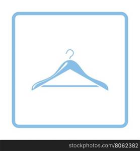 Cloth hanger icon. Blue frame design. Vector illustration.