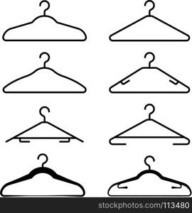 Cloth Hanger Icon Collection Vector Art Illustration