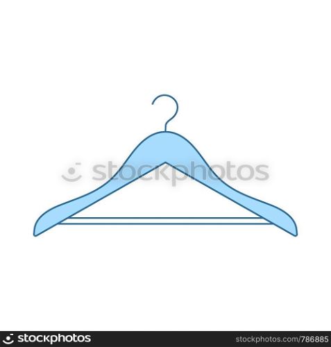 Cloth Hanger Icon. Thin Line With Blue Fill Design. Vector Illustration.