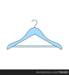 Cloth Hanger Icon. Thin Line With Blue Fill Design. Vector Illustration.
