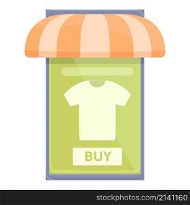 Cloth online store icon cartoon vector. Shop sale. Mobile discount. Cloth online store icon cartoon vector. Shop sale