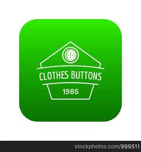 Clothes button dress icon green vector isolated on white background. Clothes button dress icon green vector