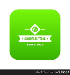 Clothes button element icon green vector isolated on white background. Clothes button element icon green vector