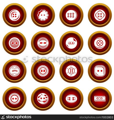 Clothes button icons set. Simple illustration of 16 clothes button vector icons for web. Clothes button icons set, simple style