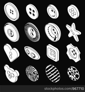 Clothes button icons set vector white isolated on grey background . Clothes button icons set grey vector